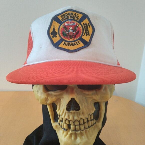 Vintage Federal Fire Department Hawaii Patch Snap Trucker Hat - Picture 1 of 9